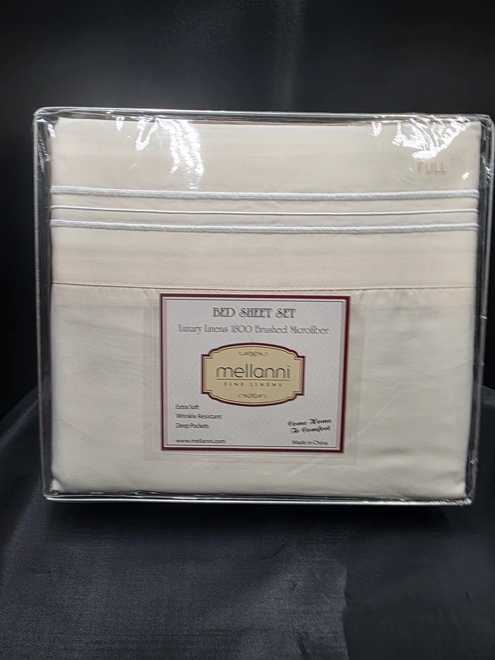 Mellanni Full Ivory Bed Sheet Set - Brushed Microfiber Luxury Linens